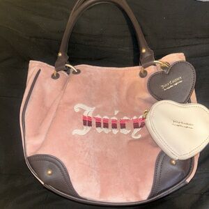 Juicy Couture Pink Tote with Brown Accents
